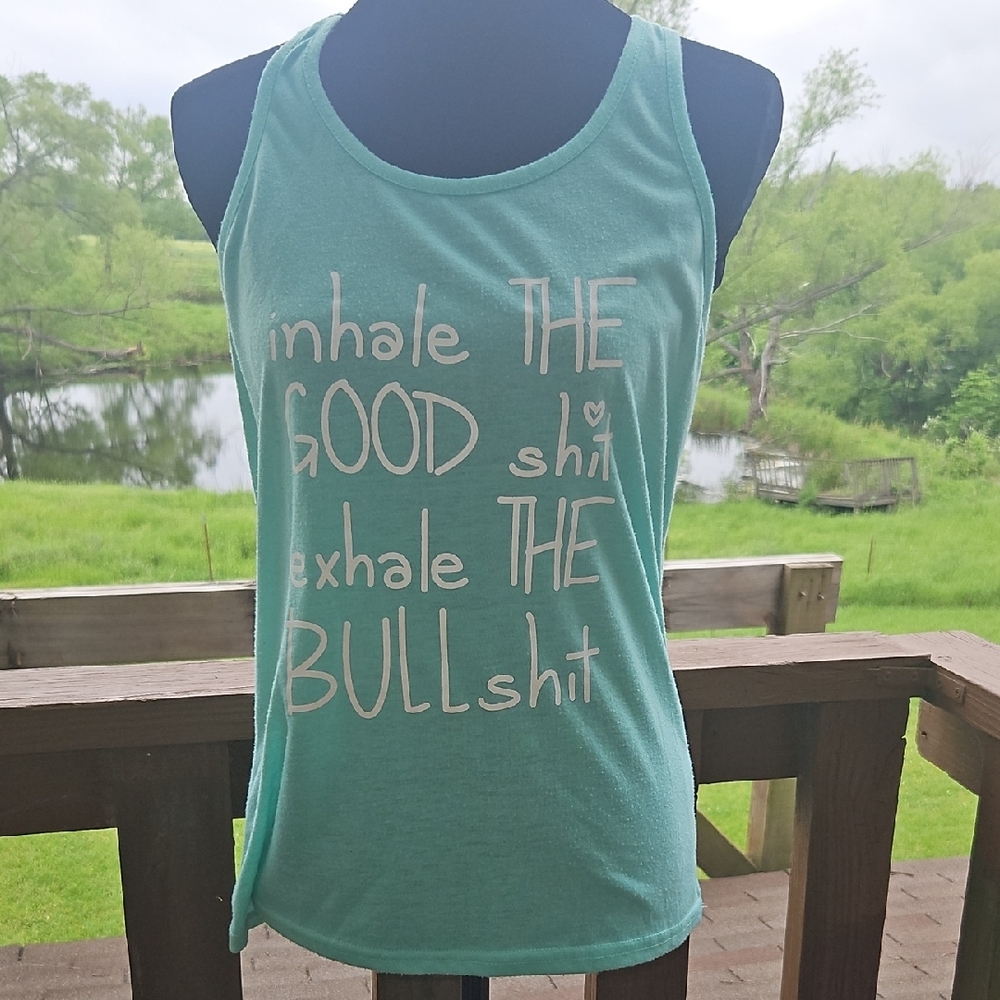 Women's Teal Graphic Tank Top